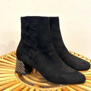 Black Faux Suede Booties